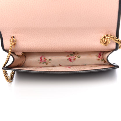 Gucci Calfskin GG Marmont Bow Chain Wallet Black 5 of 10