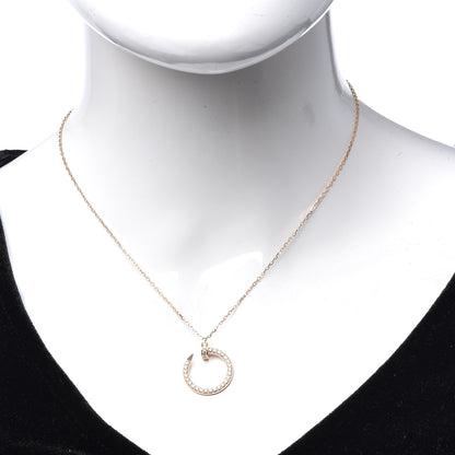 Cartier 18K Pink Gold Diamond Juste Un Clou Paved Pendant Necklace 2 of 7