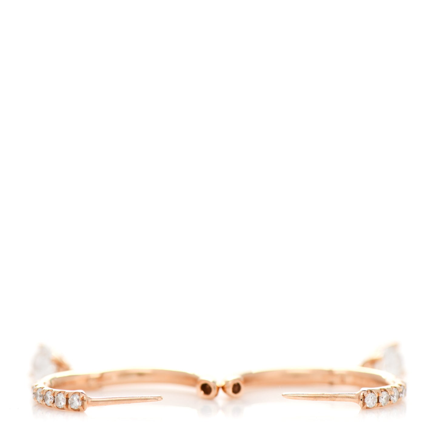18K Rose Gold Diamond Pear Drop Huggie Earrings