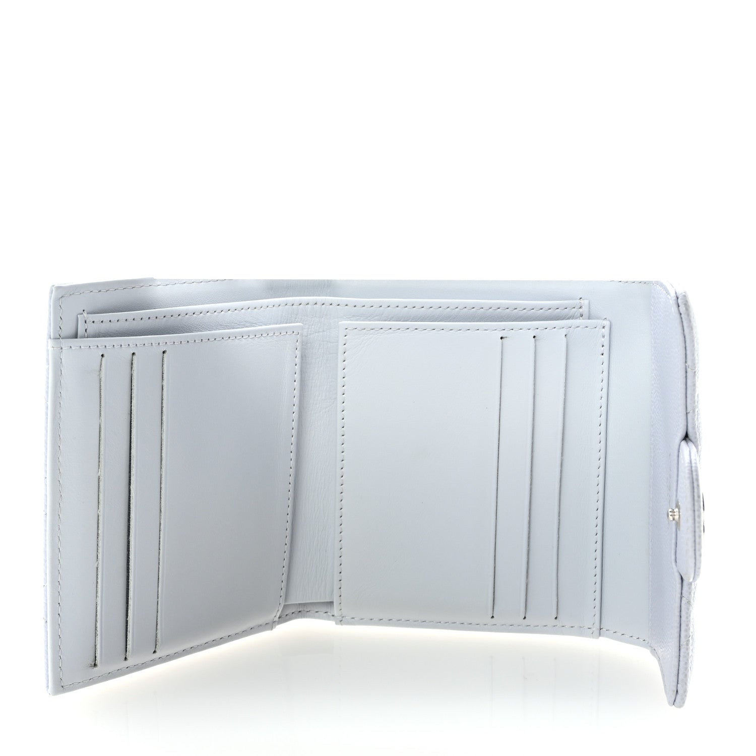 Chanel Caviar Quilted Compact Flap Wallet Light Blue 5 of 9