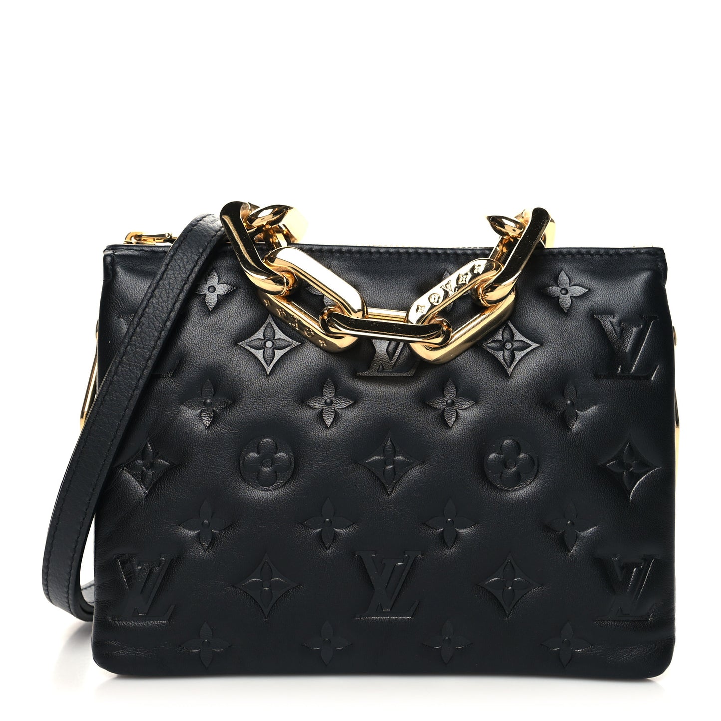 Lambskin Embossed Monogram Coussin BB Black