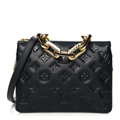Louis Vuitton Lambskin Embossed Monogram Coussin BB Black 1 of 11