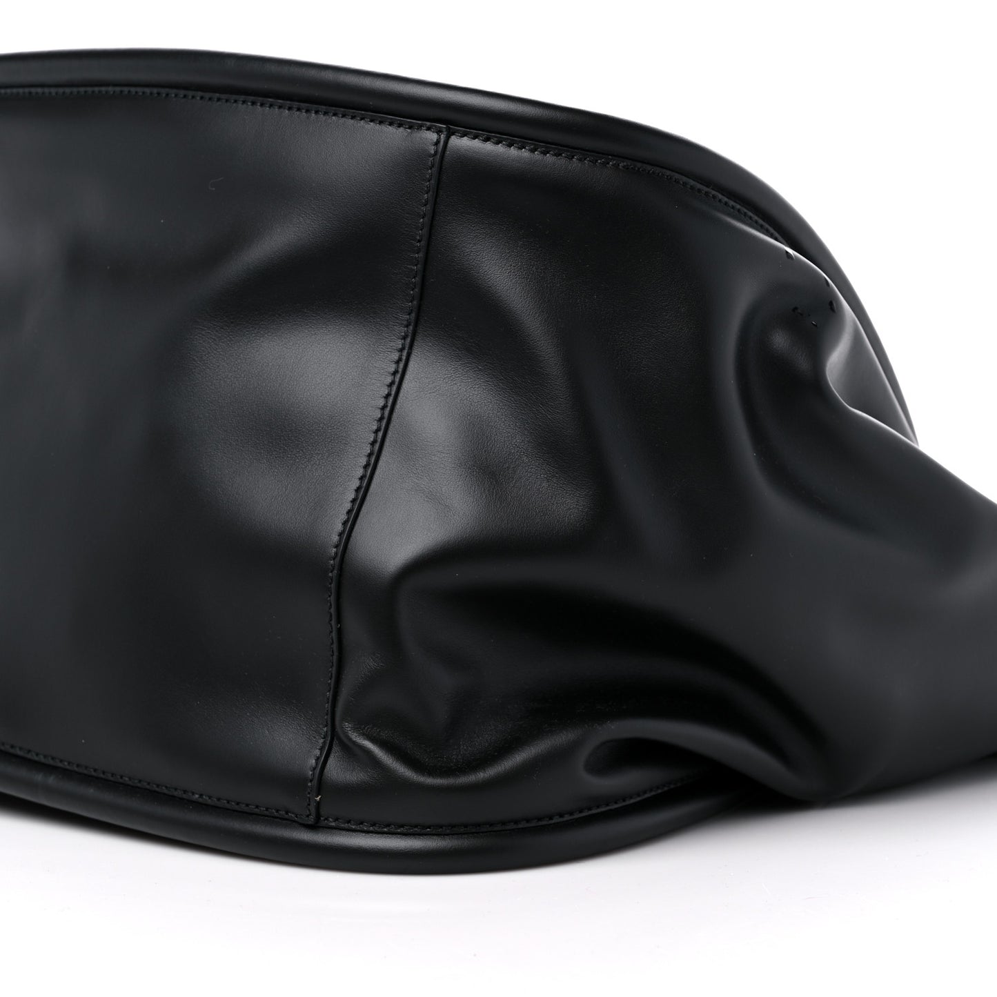 Calfskin XL Ruched Tote Black