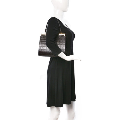 Mansur Gavriel Crocodile Embossed Calfskin Elegant Top Handle Bag Class 2 of 9