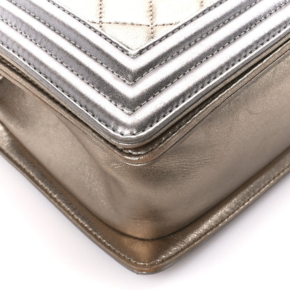 Chanel Metallic Calfskin Quilted Medium Boy Flap Khaki 9 of 10