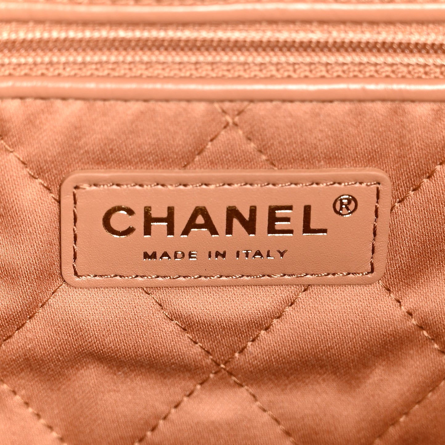 Shiny Calfskin Quilted Chanel 22 Camel