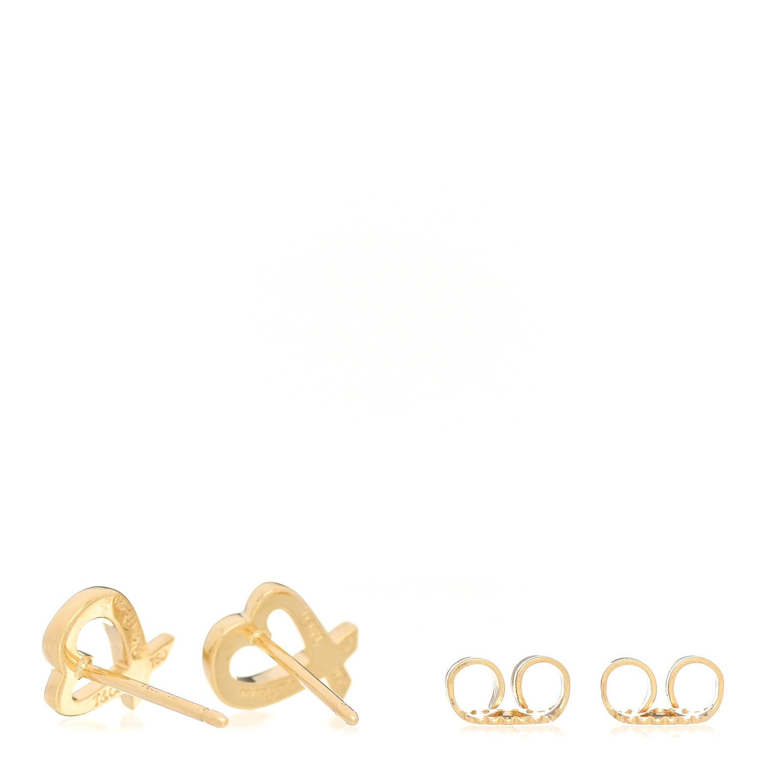 Tiffany 18K Yellow Gold Mini Paloma Picasso Loving Heart Earrings 3 of 4