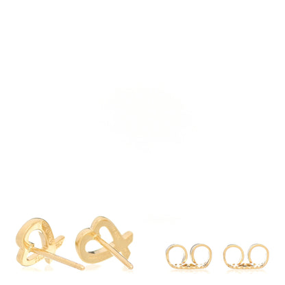 Tiffany 18K Yellow Gold Mini Paloma Picasso Loving Heart Earrings 3 of 4