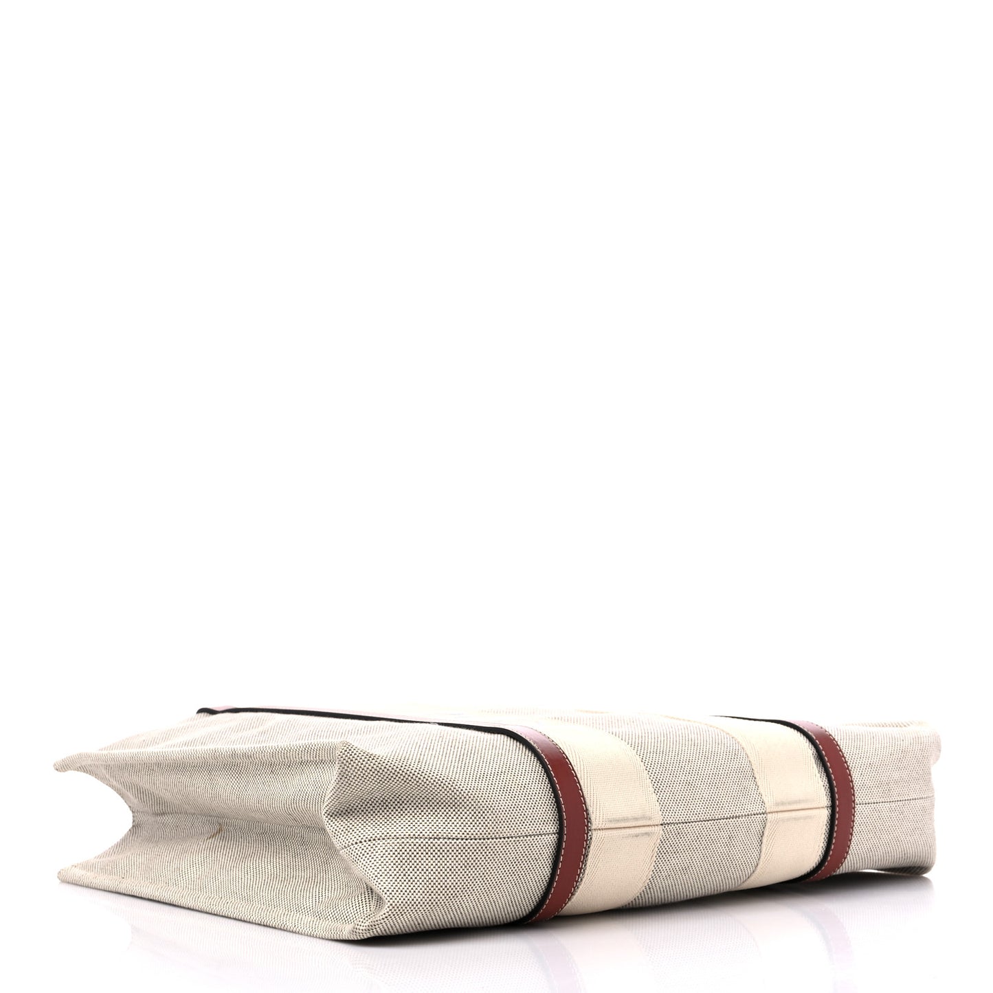 Cotton Calfskin Large Woody Ribbon Tote White Brown