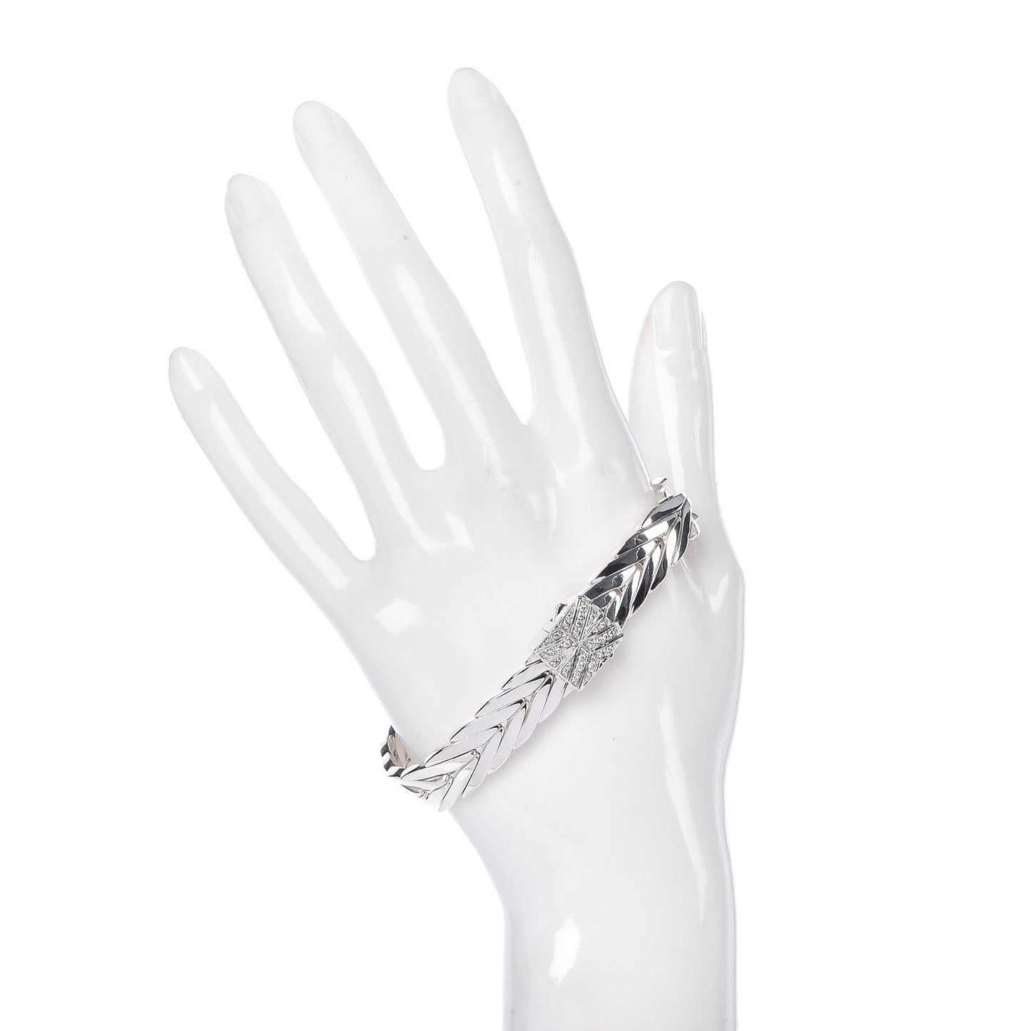 Sterling Silver Diamond 11mm Modern Chain Bracelet