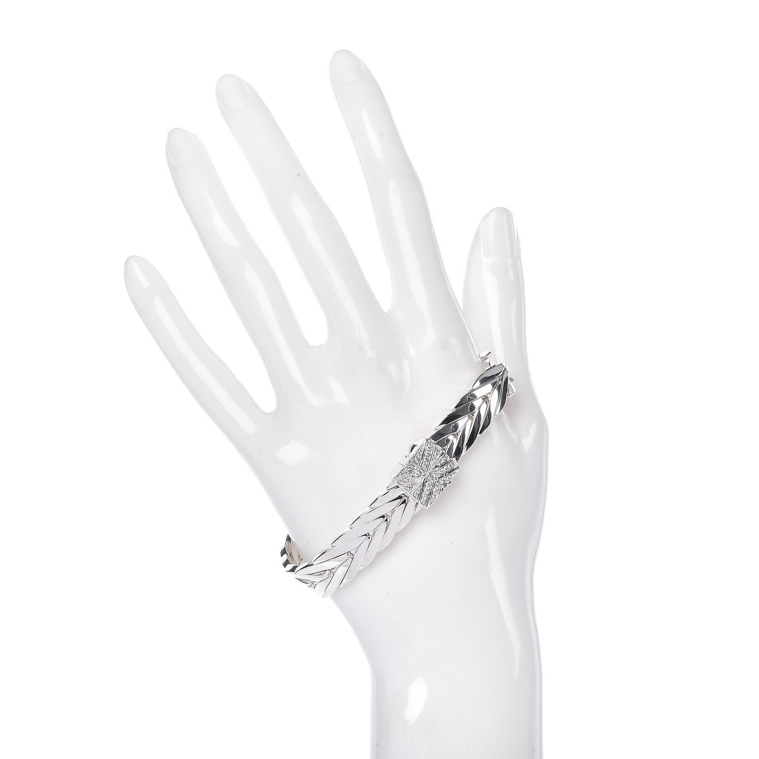 John Hardy Sterling Silver Diamond 11mm Modern Chain Bracelet 2 of 4