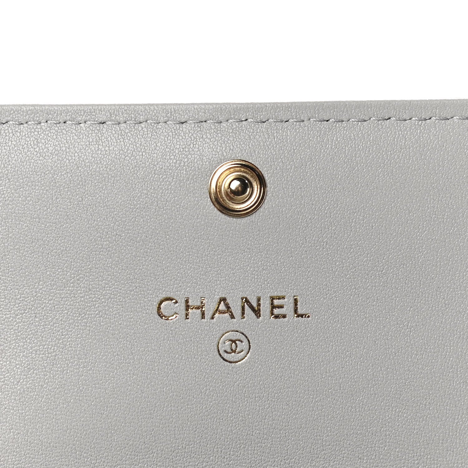 Chanel Lambskin Quilted Chanel 19 Flap Coin Purse With Chain Grey 7 of 12