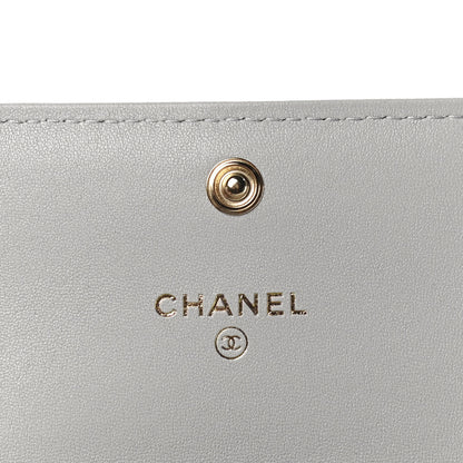 Chanel Lambskin Quilted Chanel 19 Flap Coin Purse With Chain Grey 7 of 12