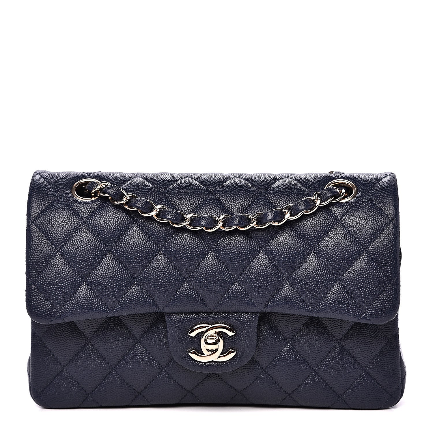 Chanel Caviar Quilted Small Double Flap Navy 1 of 13