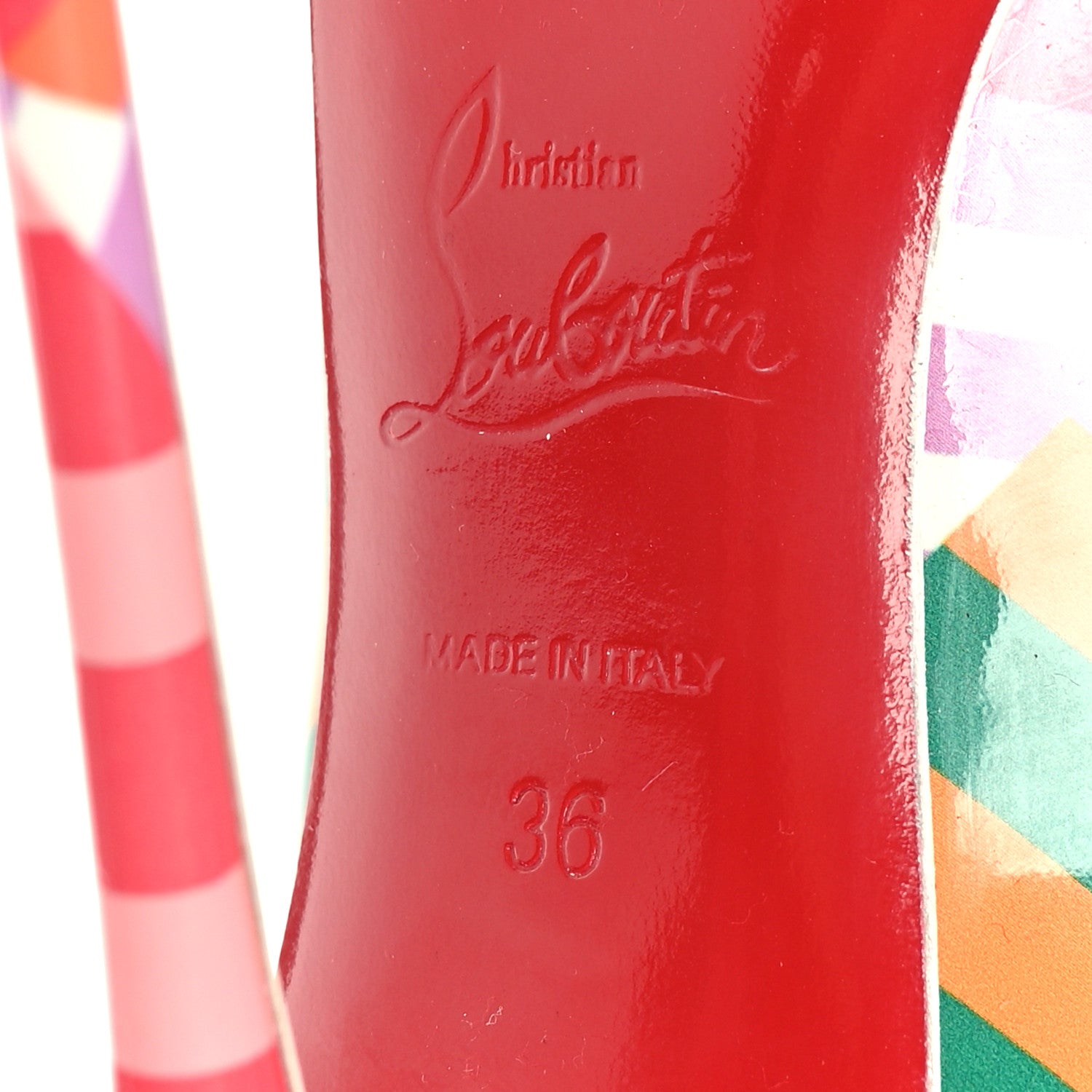 Christian Louboutin Patent Striped Grand Bain Swimming Pool So Kate120 Pumps 36 Multicolor 7 of 7