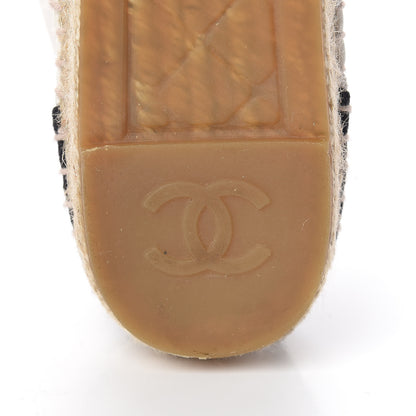 Chanel Lambskin Canvas Cap Toe Lace Up Espadrilles 38 White Black 8 of 12