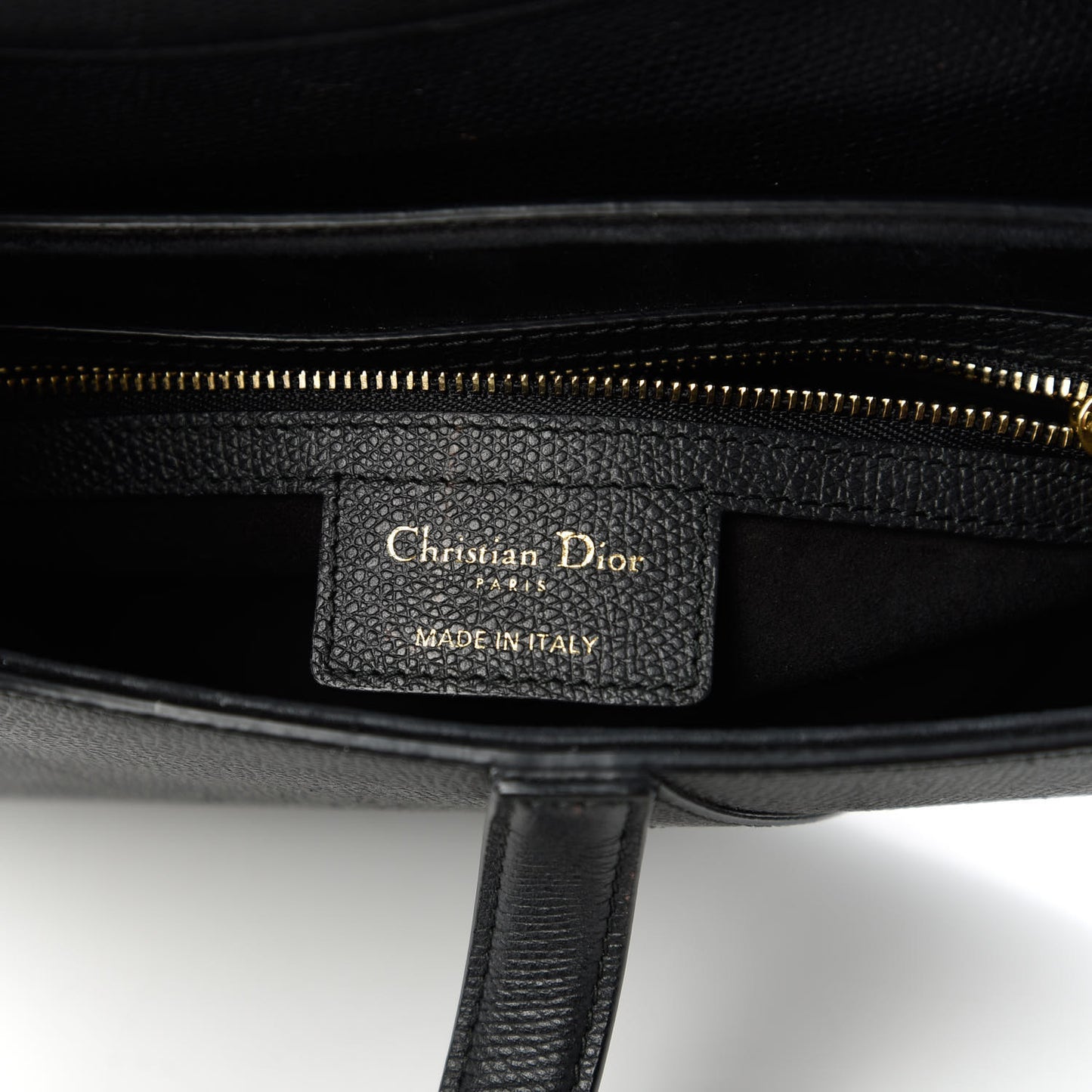 Grained Calfskin Saddle Bag Black
