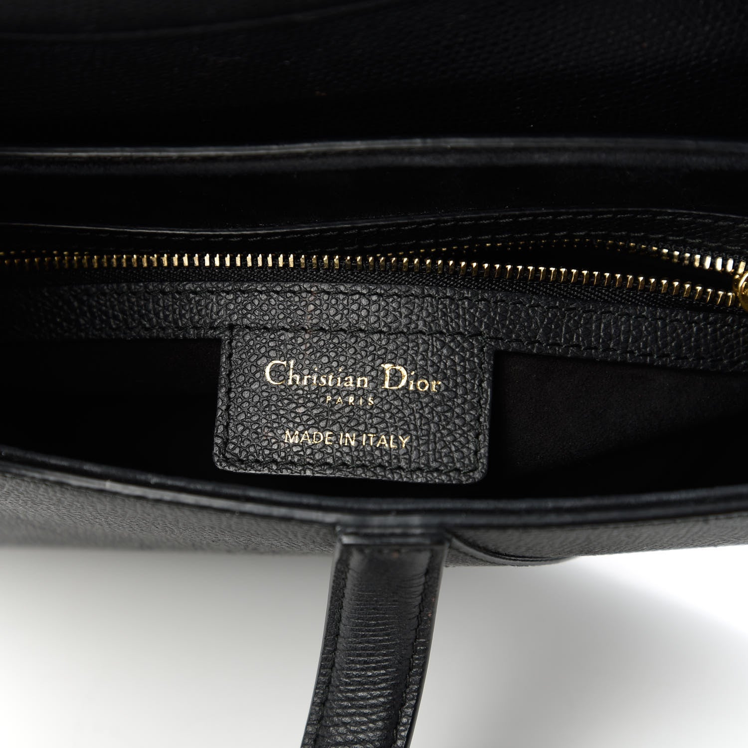 Christian Dior Grained Calfskin Saddle Bag Black 8 of 10
