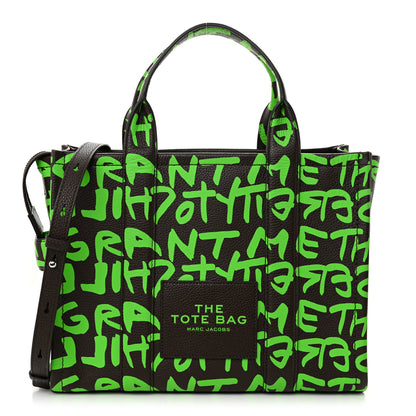 Marc Jacobs X STEPHEN SPROUSE Grained Calfskin Medium The Tote Bag Green 1 of 10