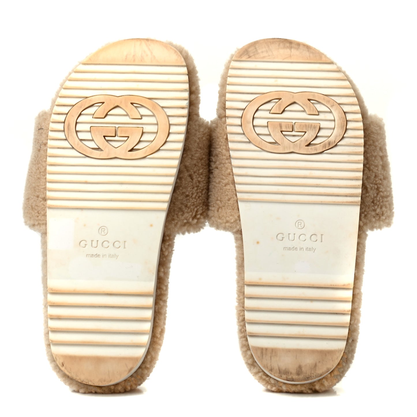Merino Interlocking G Slide Sandals 40 Butterscotch Cocoa