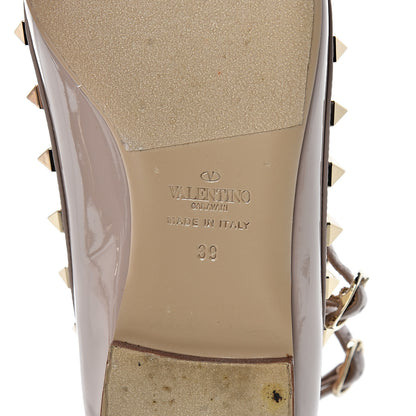 Valentino Garavani Patent Rockstud Cage Ballerina Flats 39 Poudre 6 of 14