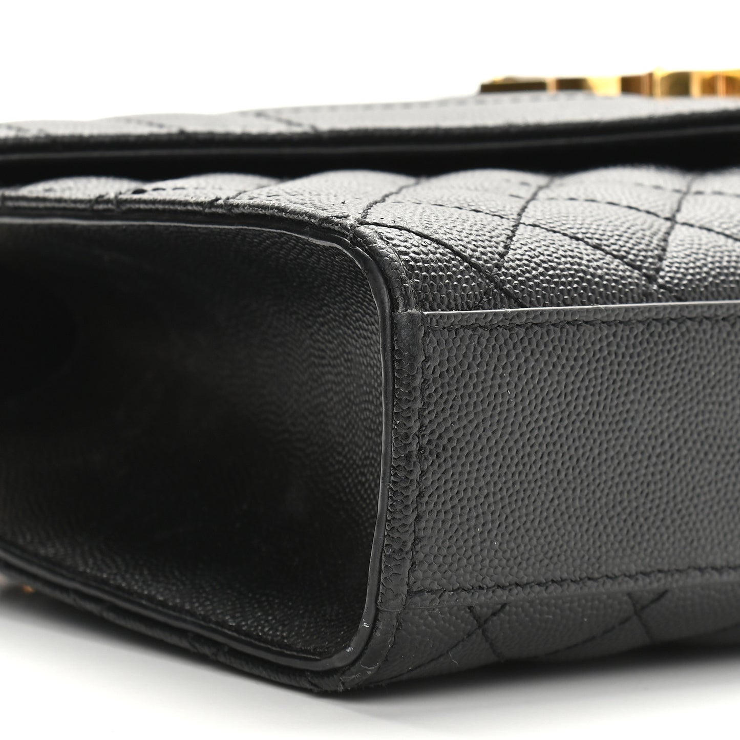 Grain De Poudre Textured Mixed Matelasse Triquilt Medium Monogram Satchel Black