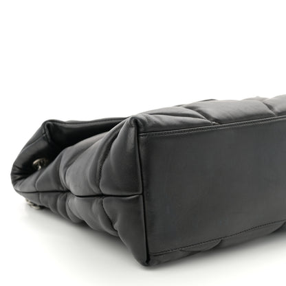 Saint Laurent Lambskin Quilted Medium Loulou Puffer Monogram Chain Satchel Black 9 of 10