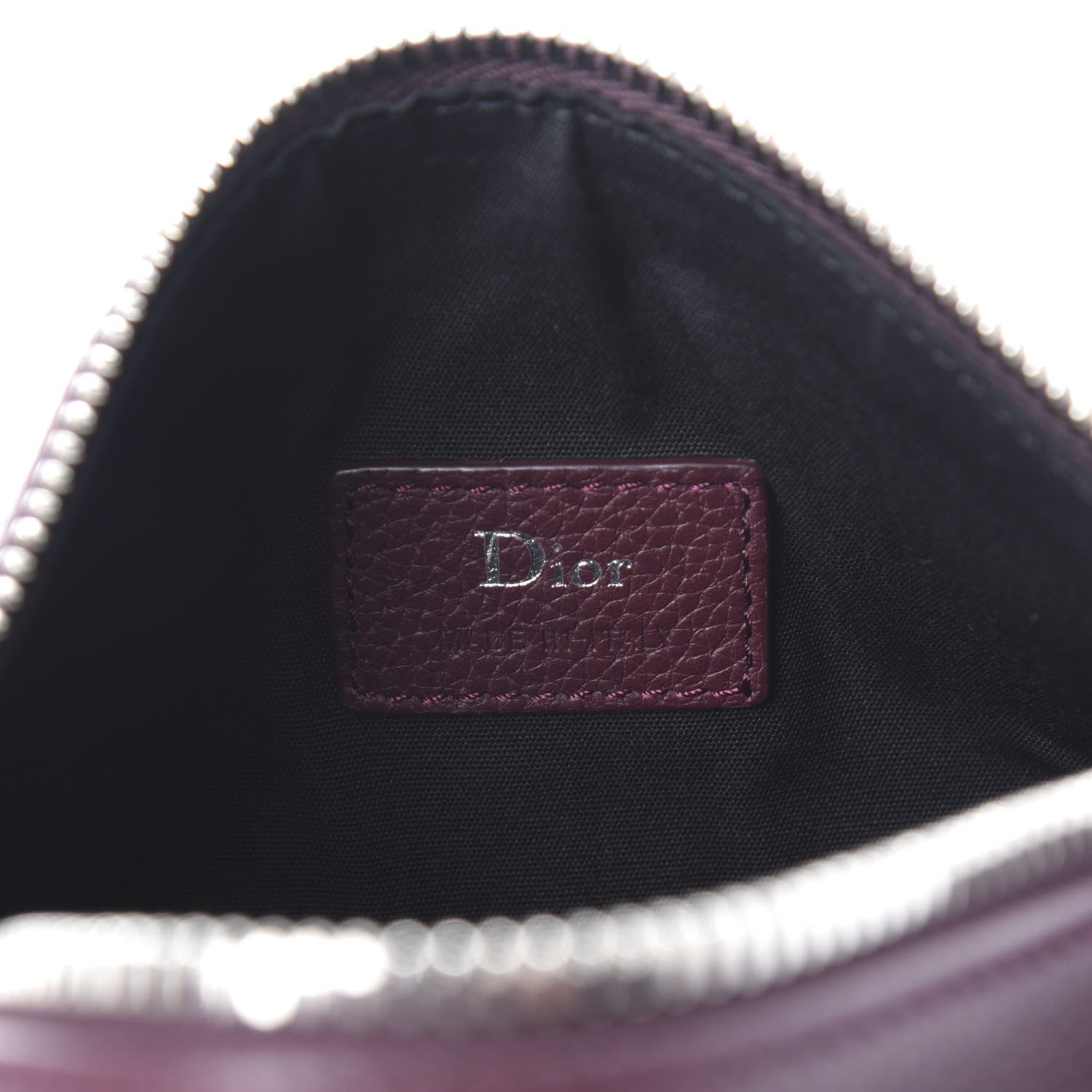 Christian Dior HOMME Grained Calfskin Mens Roller Pouch Burgundy 6 of 8