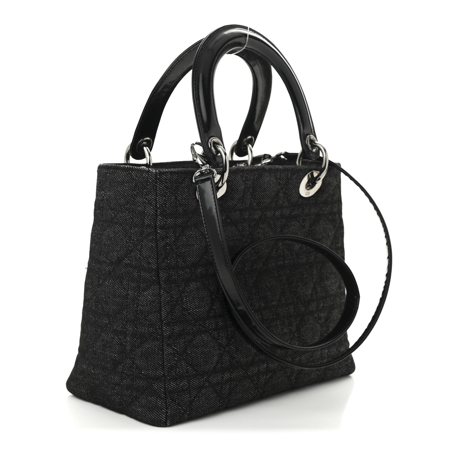Christian Dior Denim Cannage Medium Lady Dior Black 3 of 10