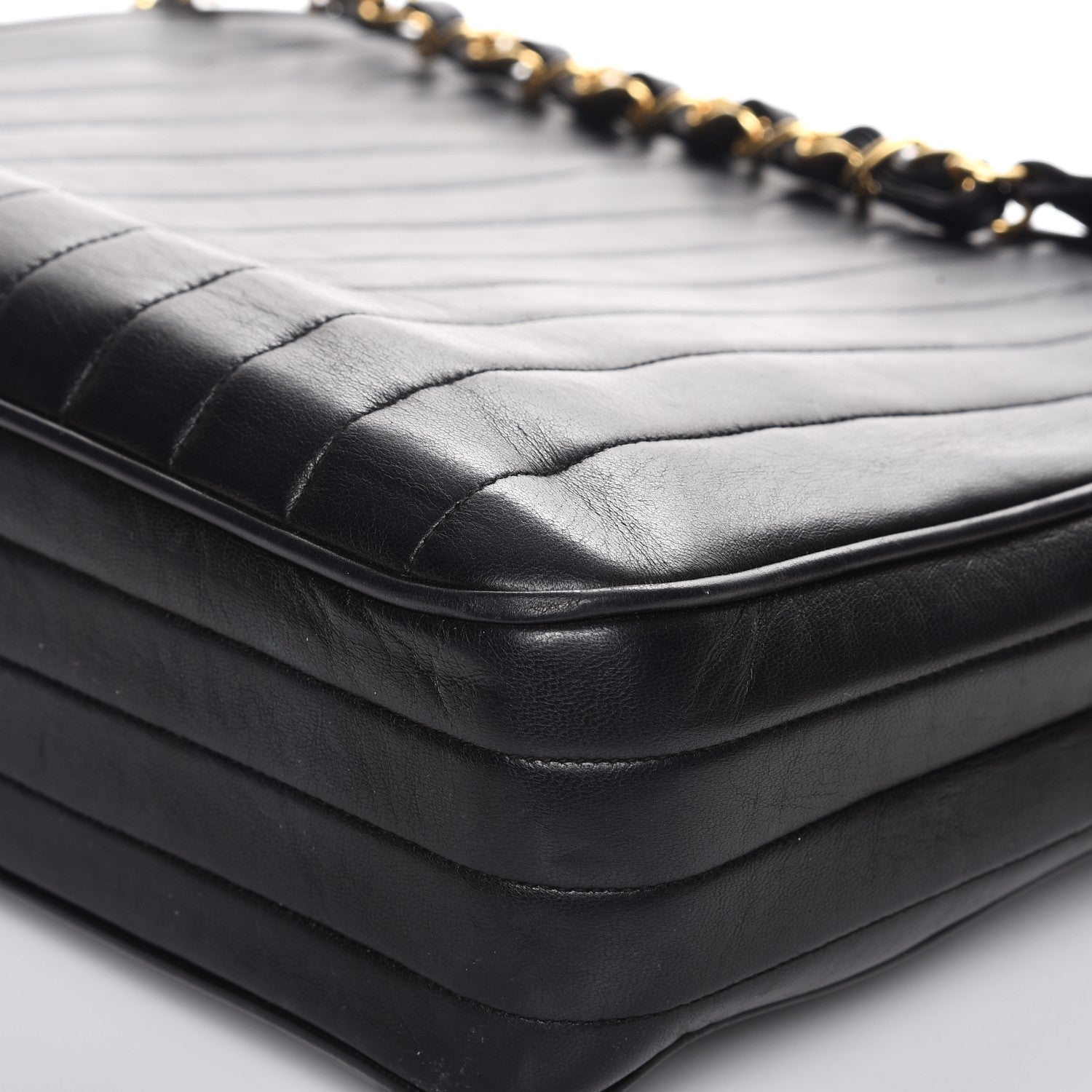 Chanel Lambskin Vertical Quilted Flap Camera Case Black 13 of 14