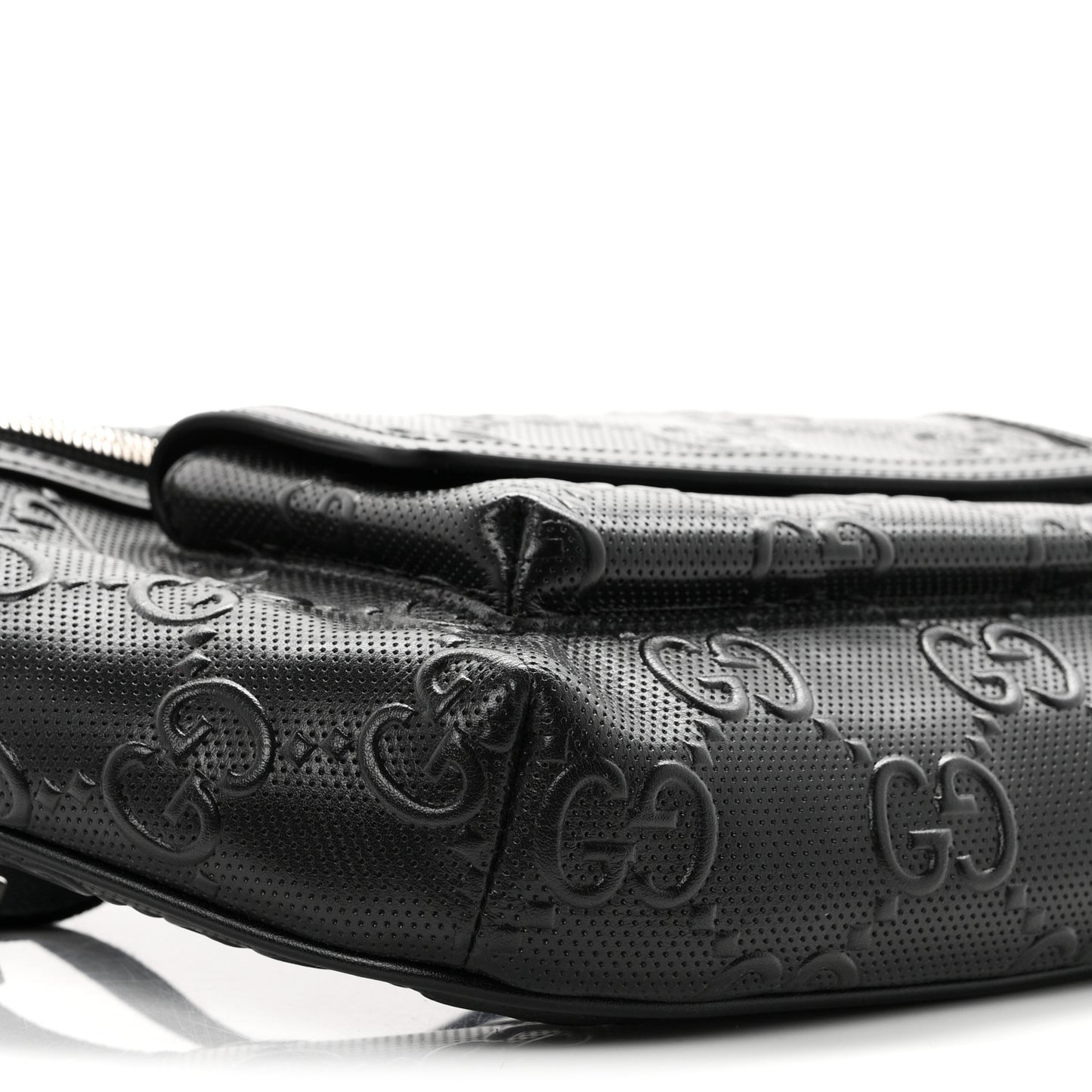 Calfskin GG Tennis Embossed Pocket Belt Bag Black