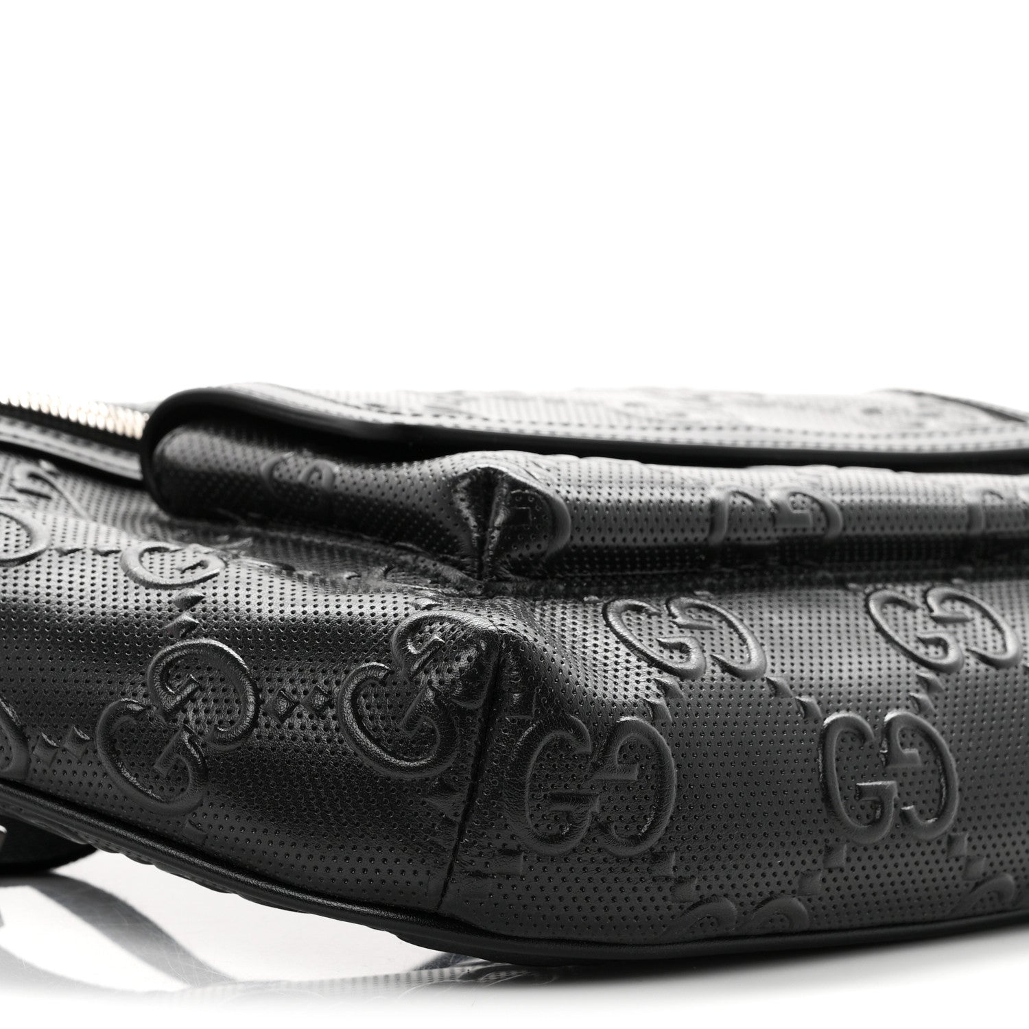 Gucci Calfskin GG Tennis Embossed Pocket Belt Bag Black 8 of 9