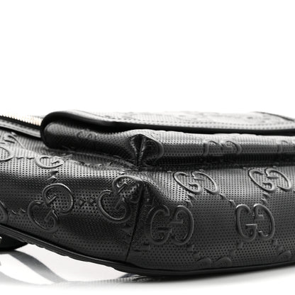 Gucci Calfskin GG Tennis Embossed Pocket Belt Bag Black 8 of 9