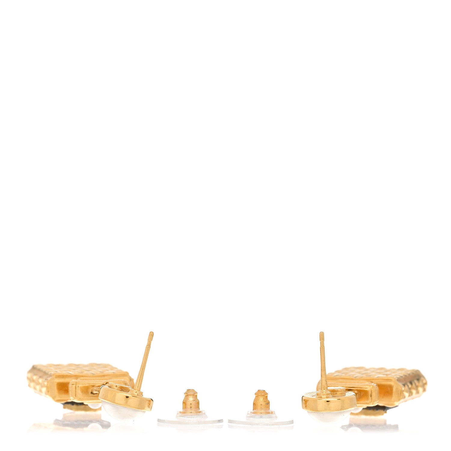 Chanel Crystal Pearl CC Perfume Bottle Drop Earrings Gold 3 of 5