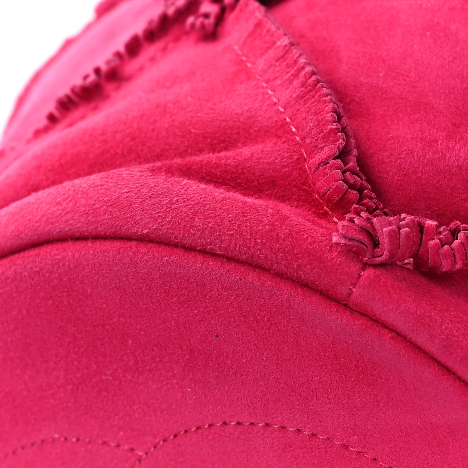 Chanel Suede Fringe Drawstring Bag Fuchsia 10 of 10