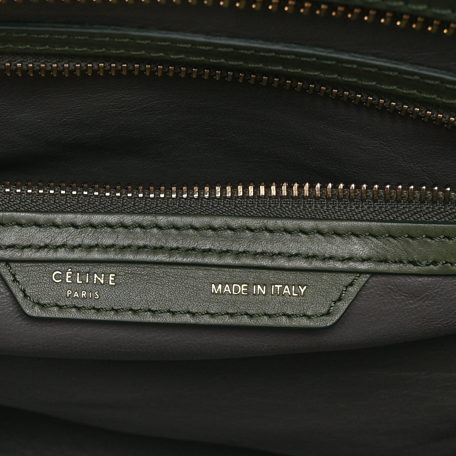 Celine Smooth Calfskin Suede Mini Luggage Green 6 of 10