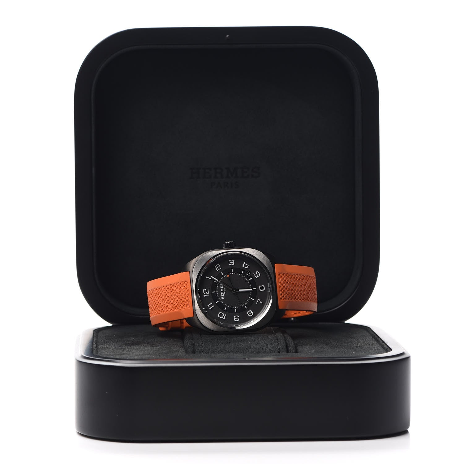Hermes DLC Coated Titanium Rubber 39mm H08 Automatic Watch Orange 5 of 5
