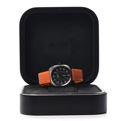 Hermes DLC Coated Titanium Rubber 39mm H08 Automatic Watch Orange 5 of 5
