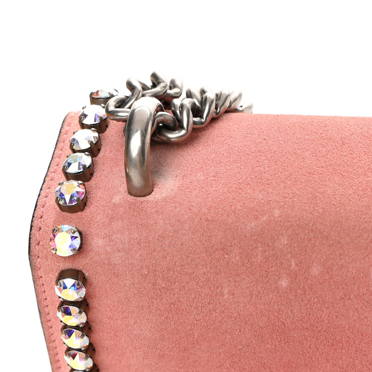Suede Crystal Small Dionysus Shoulder Bag Peonia