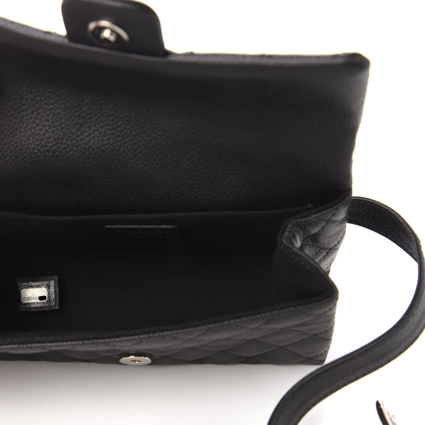 Grained Calfskin Quilted 2.55 Reissue Flap Belt Bag Clutch Black