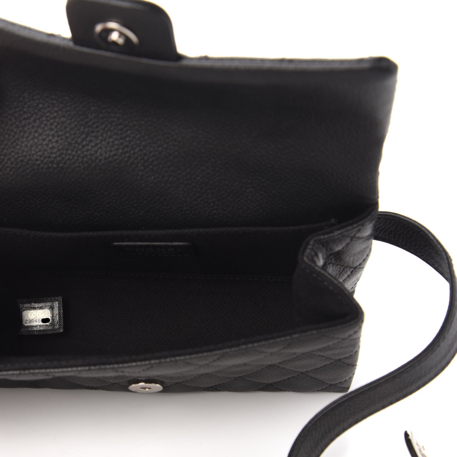 Chanel Grained Calfskin Quilted 2.55 Reissue Flap Belt Bag Clutch Black 5 of 10