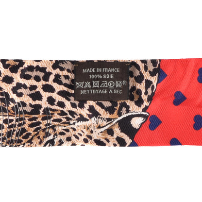 Hermes Silk Jungle Love Love Twilly Rouge Marine Fauve 3 of 3