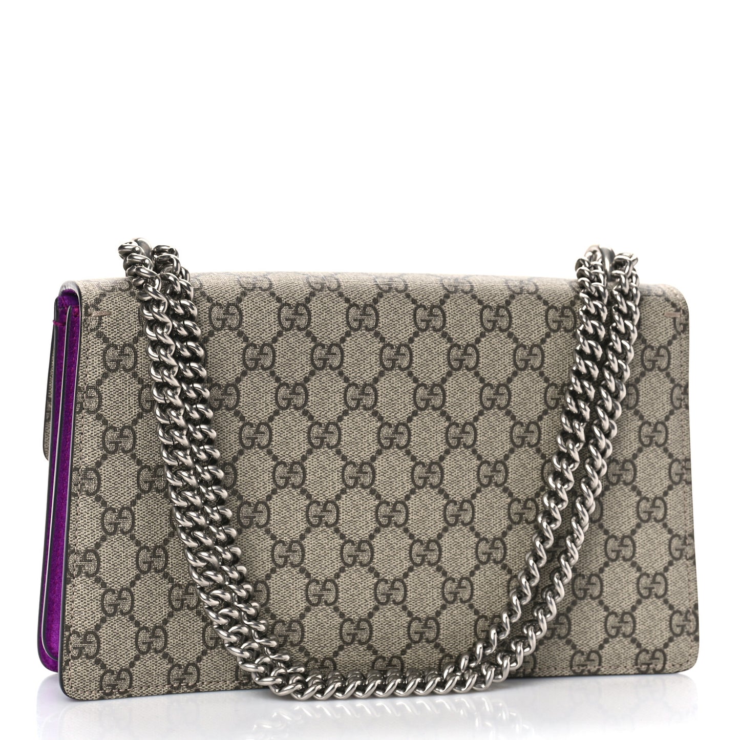 GG Supreme Monogram Embroidered Small Dionysus Shoulder Bag Purple