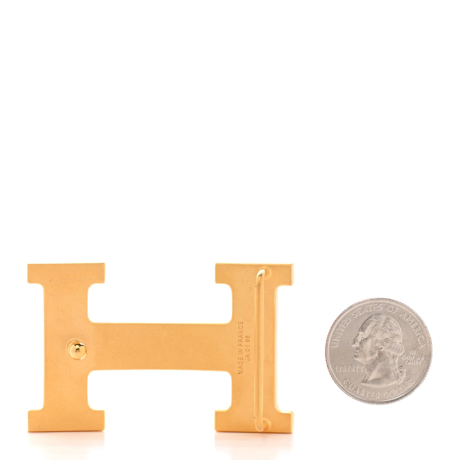Hermes Brushed 32mm H Belt Buckle Gold 2 of 4
