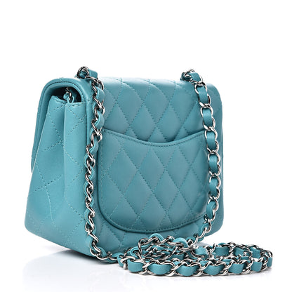 Chanel Lambskin Quilted Mini Square Flap Turquoise 3 of 13