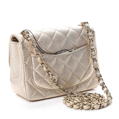 Chanel Metallic Lambskin Quilted Mini Square Flap Gold 3 of 10