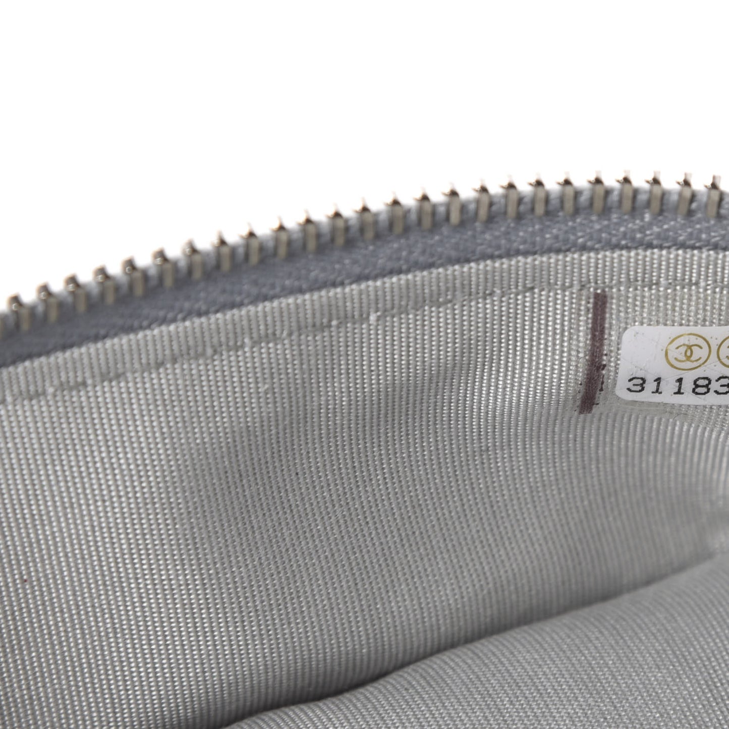 Metallic Caviar Quilted Mini Top Handle Vanity With Chain Silver