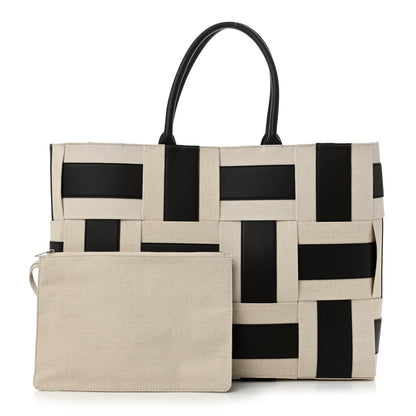Bottega Veneta Canvas Nappa Maxi Intrecciato Large Arco Tote Natural Fondant 3 of 10