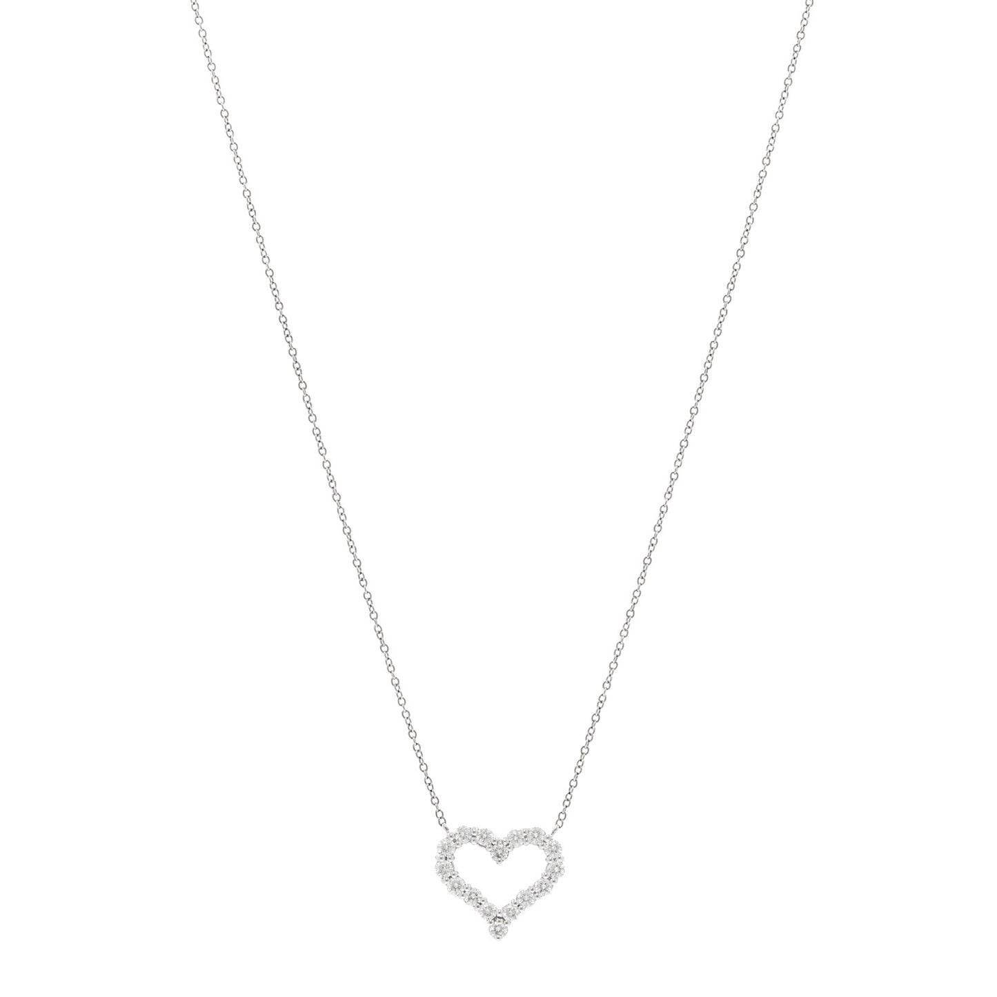 Platinum Diamond Small Heart Pendant Necklace