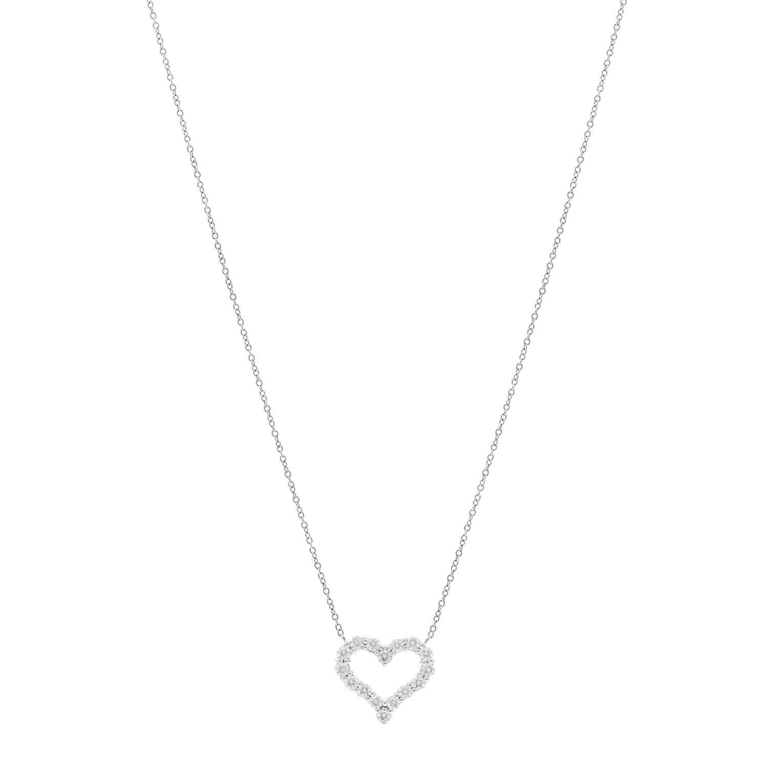 Tiffany Platinum Diamond Small Heart Pendant Necklace 1 of 5